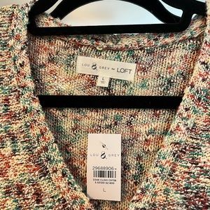Loft/Lou and Gray knit short-sleeve multicolor sweater. New with tags!